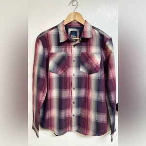 Prana Men’s Holton Button Down Plaid Shirt Size M